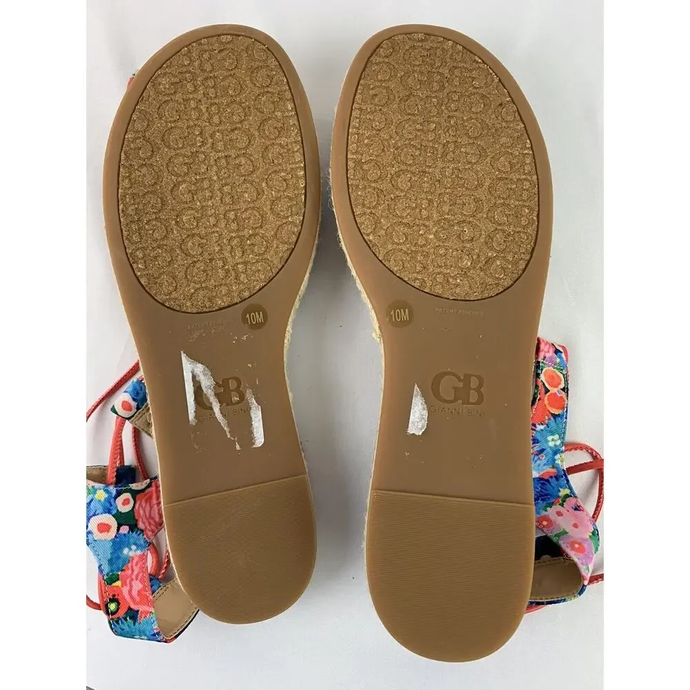 Size 10M Gianni Bini Women's Colorful Lace Up Women's Espadrille Flats